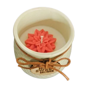 Натурална свещ - Ванилия, в керамичен буркан